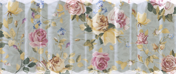 Sensory tiles offer novel texturing like pleats, folds, carvings, bas relief or other effects that create an interplay with light and position of the viewer, as in Dune’s Folding Roses.