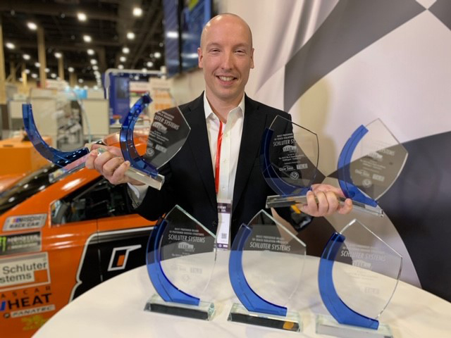 man with awards