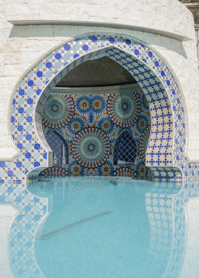 Tile Grotto Stunning grotto project combines custom glass and ceramic mosaic with ...