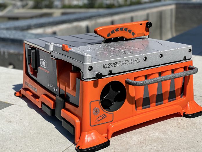 The iQ228CYCLONE benchtop dry cut tile saw