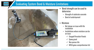 substrate preparation - Bond systems and moisture limitations