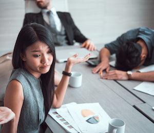 employee-ignore-sleeping on table-give up